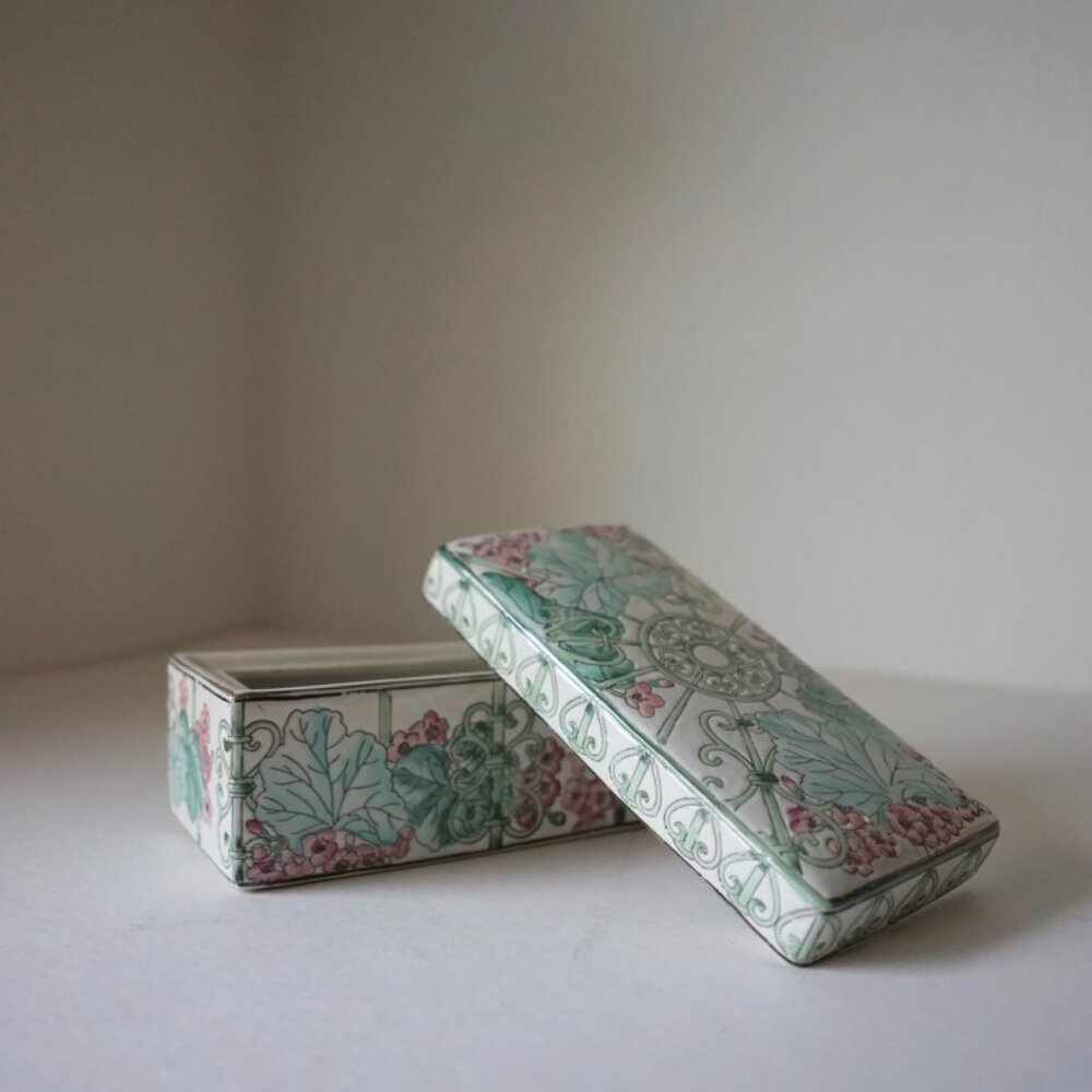 Vintage Chinese Porcelain Trinket Box
